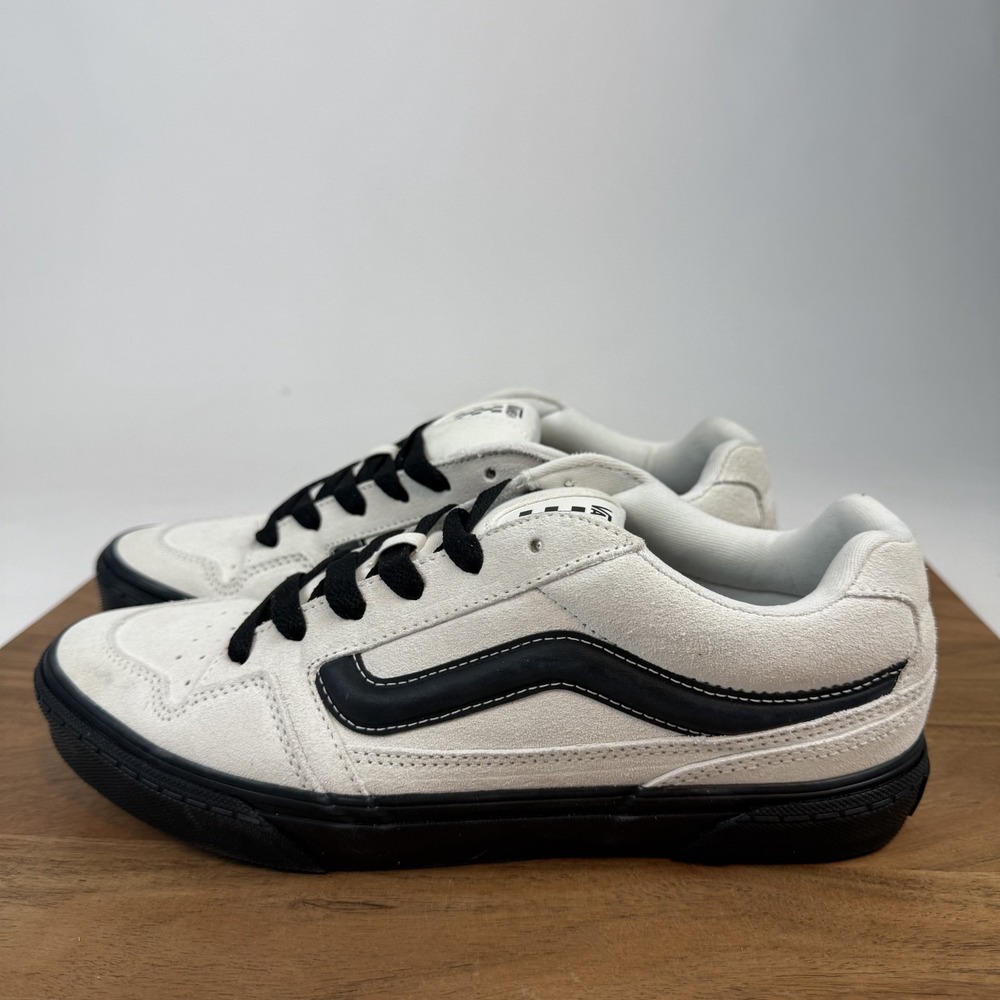 New Mens Vans Caldrone Marshmallow Leather Low‎ Casual Sneakers Shoes Size 9 NIB - Picture 2 of 9